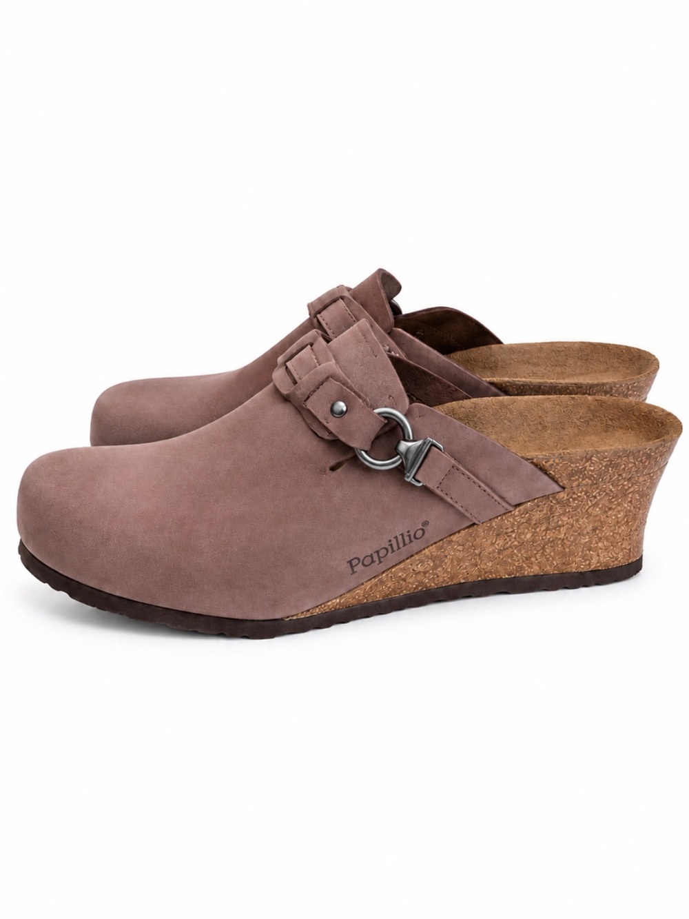 Papillio Dana Birkenstock Wedge Clogs Mauve Brown Nubuck EU 41 US 10 NWOB